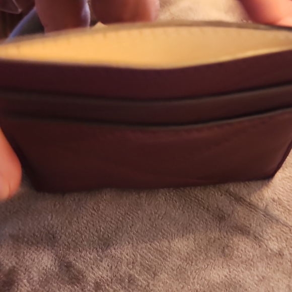 Tory Burch Maroon Card Holder with Gold Logo - Picture 5 of 7